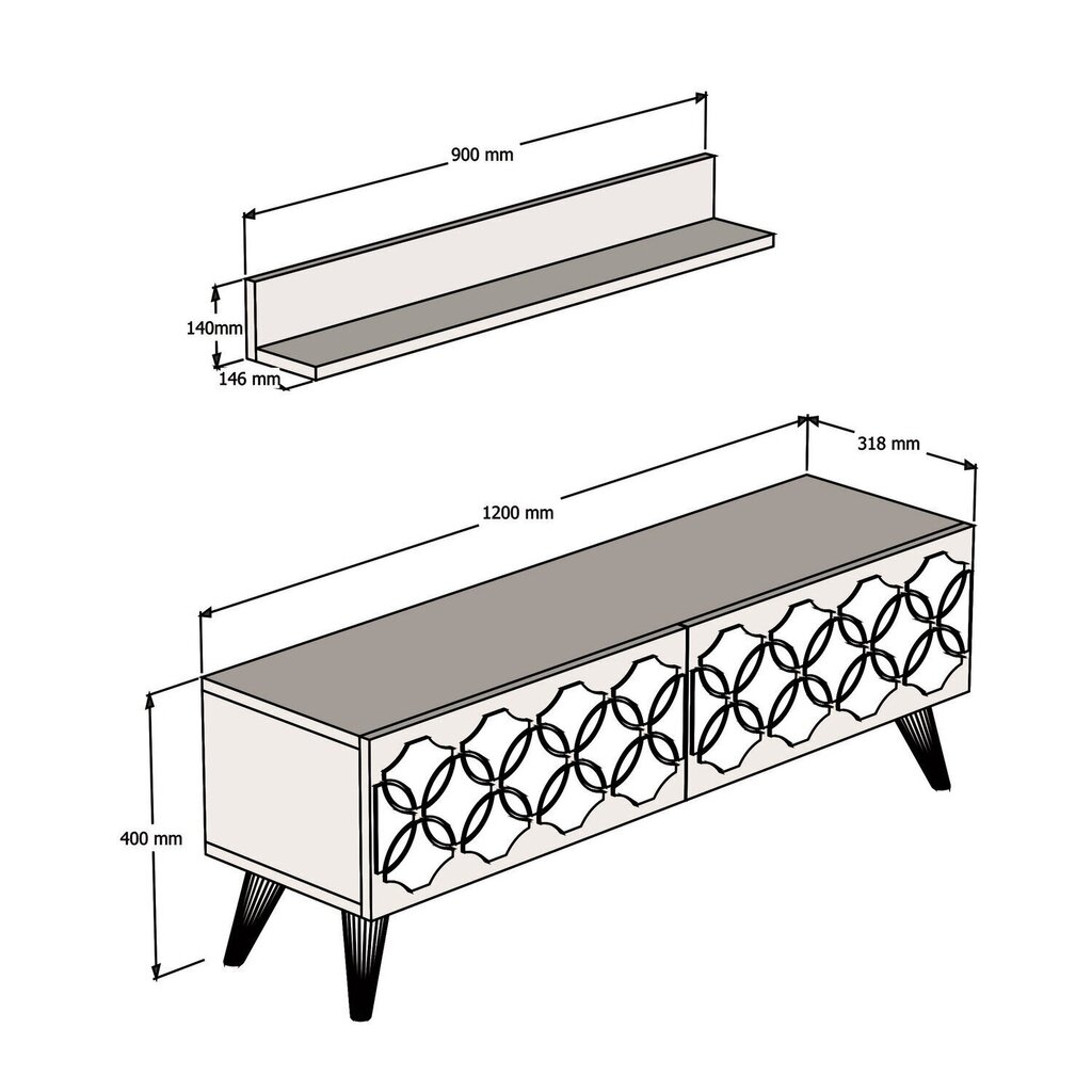 Elutoamööbli komplekt Kalune Design 845(LXIII), valge hind ja info | Sektsioonid | kaup24.ee