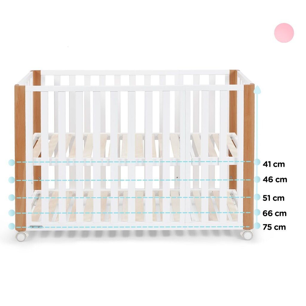 Beebivoodi Kinderkraft Koya 60x90 cm madratsiga 4in1 , valge hind ja info | Beebivoodid | kaup24.ee