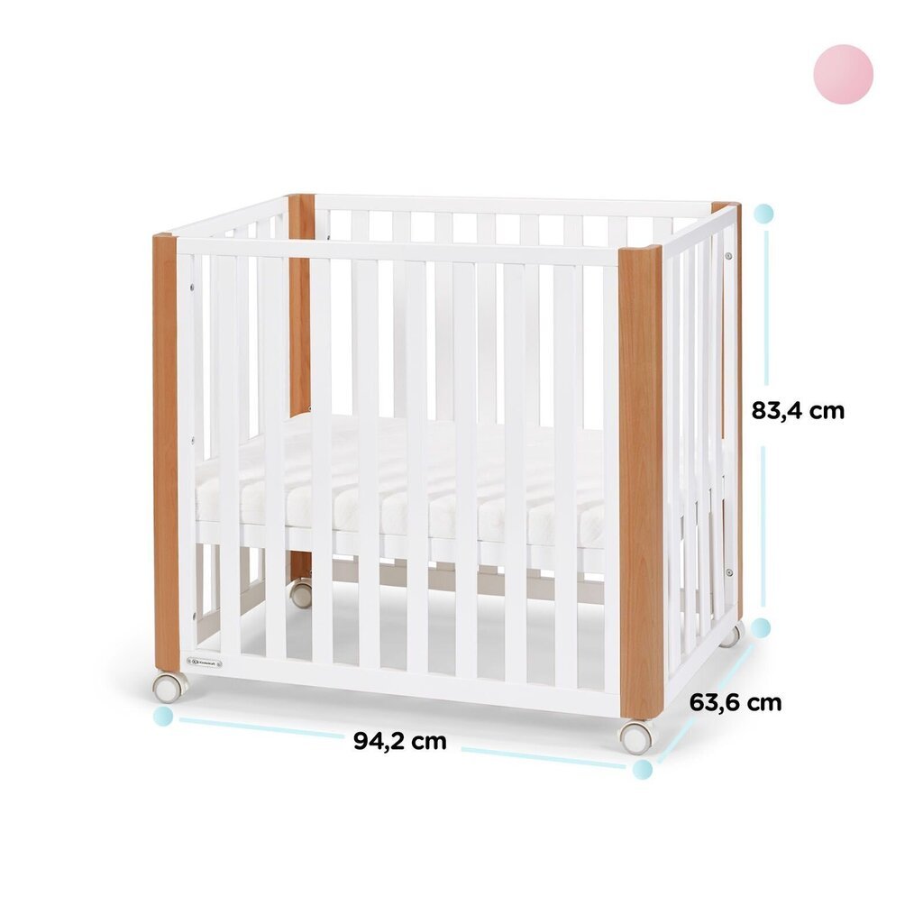 Beebivoodi Kinderkraft Koya 60x90 cm madratsiga 4in1 , valge hind ja info | Beebivoodid | kaup24.ee