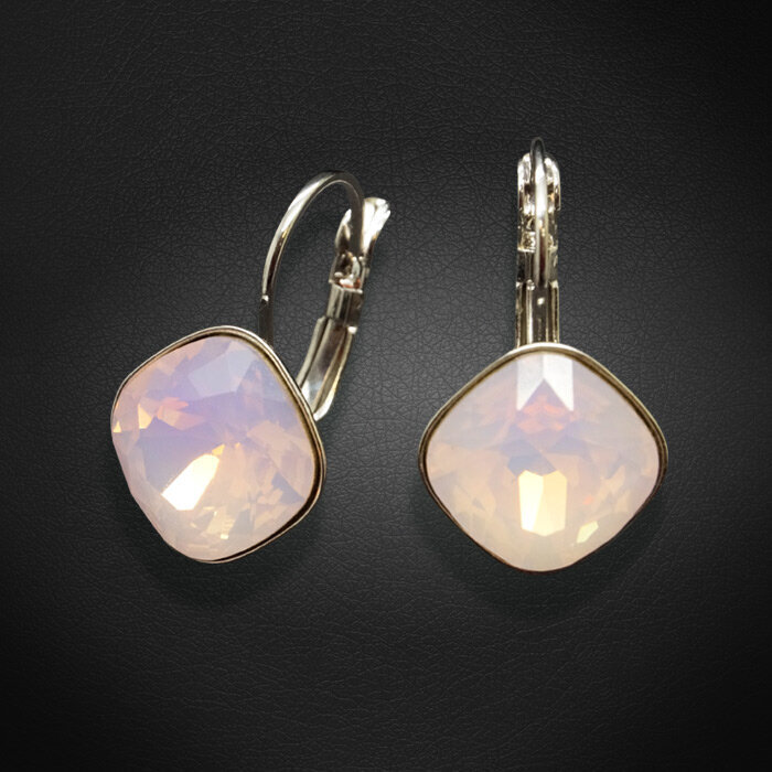 Naiste kõrvarõngad Diamond Sky „Glare IV (Rose Water Opal)“ koos Swarovski kristallidega hind ja info | Kõrvarõngad | kaup24.ee