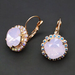 Naiste kõrvarõngad Diamond Sky „Glare III (Rose Water Opal)“ koos Swarovski kristallidega цена и информация | Серьги | kaup24.ee