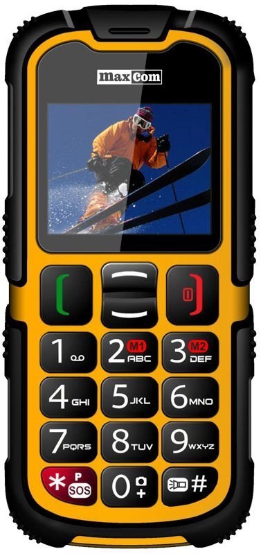 Mobiiltelefon Maxcom MM910 ENG Dual SIM, Must/Kollane цена и информация | Telefonid | kaup24.ee