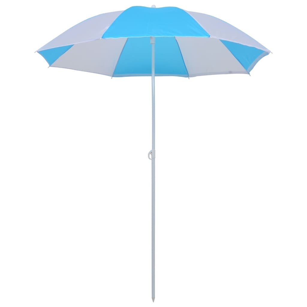 vidaXL varjualune, sinine ja valge, 180 cm, kangas hind ja info | Päikesevarjud, markiisid ja alused | kaup24.ee