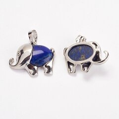Naturaalsed Lapis Lazuli ripatsid "Elevandid", 27x22x8 mm, 1 tk hind ja info | Ehete valmistamine, helmestamine | kaup24.ee