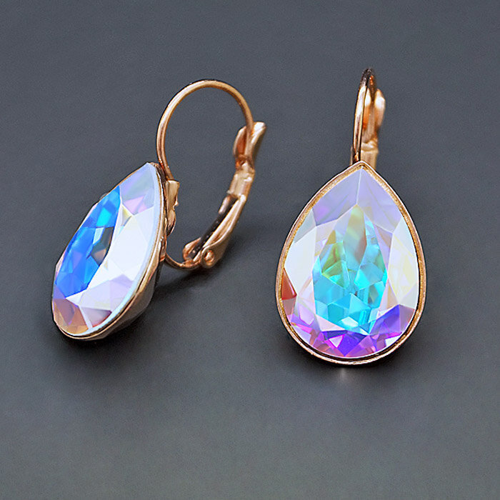Naiste kõrvarõngad Swarovski kristallidega DiamondSky Crystal Drop II (Aurore Boreale) hind ja info | Kõrvarõngad | kaup24.ee