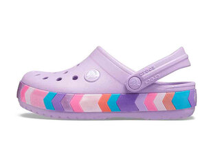 Crocs™ Crocband Chevron Beaded Clog lastele, lilla цена и информация | Детские тапочки, домашняя обувь | kaup24.ee