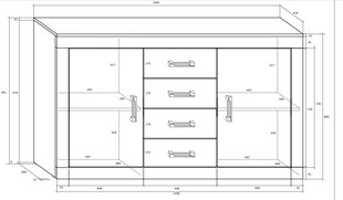 Kummut Verin 2D4S, hele tamm цена и информация | Комоды | kaup24.ee