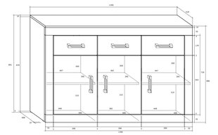 Комод VERIN 3D3S цена и информация | Комоды | kaup24.ee