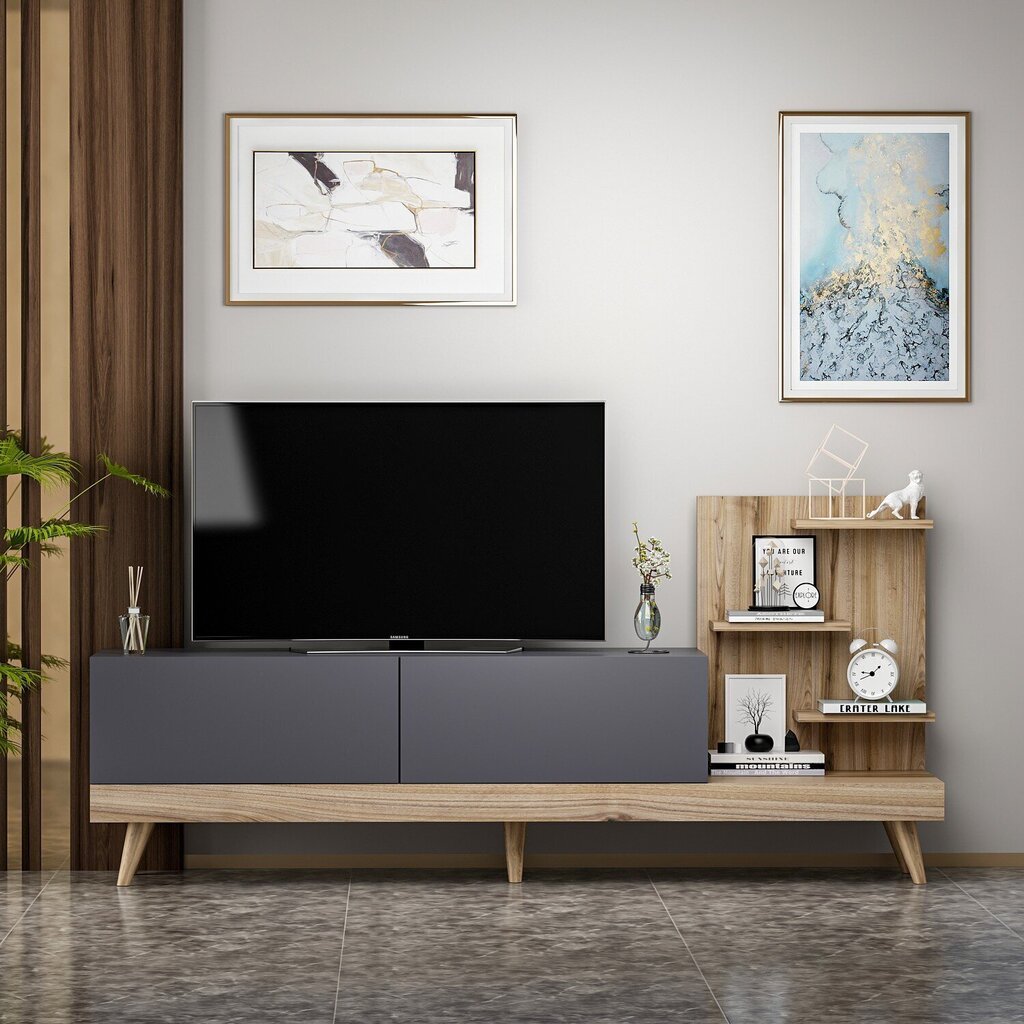 TV-laud Kalune Design 382, 180 cm, hall/pruun цена и информация | TV alused | kaup24.ee