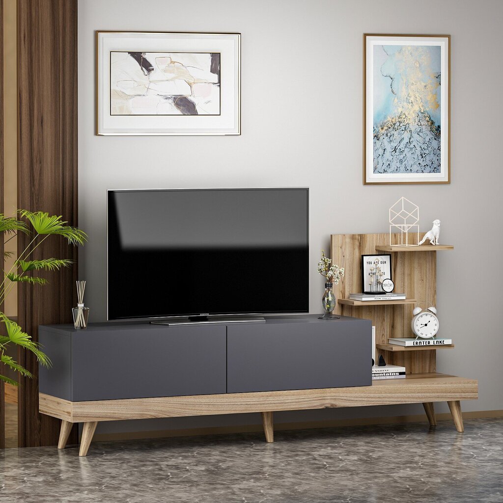 TV-laud Kalune Design 382, 180 cm, hall/pruun цена и информация | TV alused | kaup24.ee