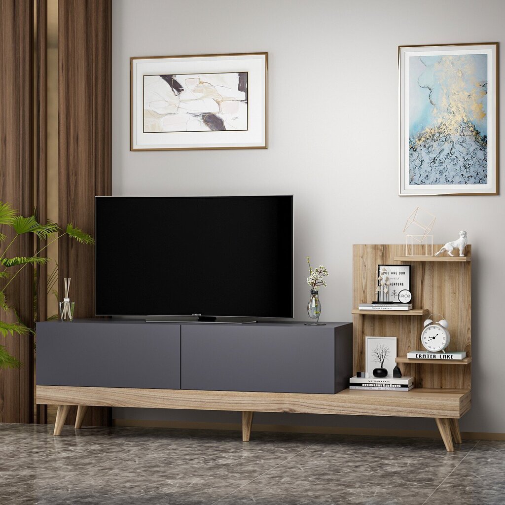 TV-laud Kalune Design 382, 180 cm, hall/pruun hind ja info | TV alused | kaup24.ee