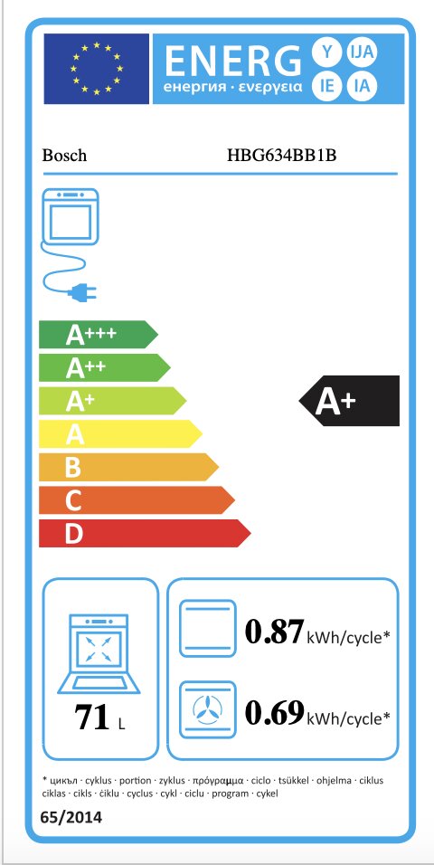 Integreeritav ahi Bosch HBG634BB1, must hind ja info | Ahjud | kaup24.ee