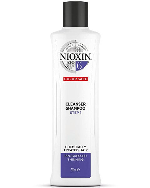 Juuste ja peanaha šampoon keemiliselt mõjutatud, tugevalt hõrenevatele juustele Nioxin System 6.300 ml