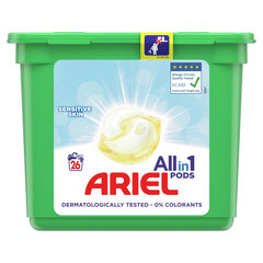 Pesukapslid Ariel Sensitive, 26 tk hind ja info | Pesuvahendid | kaup24.ee