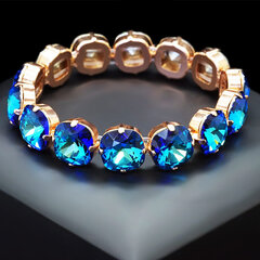 Käevõru naistele DiamondSky „Glare (Bermuda Blue)“ Swarovski kristallidega hind ja info | Käevõrud, käeketid | kaup24.ee