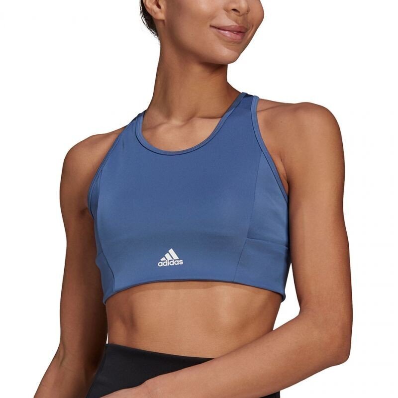 Naiste spordirinnahoidja Adidas 3-Stripes Sport Bra Top W GL3808, sinine цена и информация | Rinnahoidjad | kaup24.ee