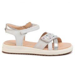 Tüdrukute avatud sandaalid Geox, valge hind ja info | Laste sandaalid | kaup24.ee