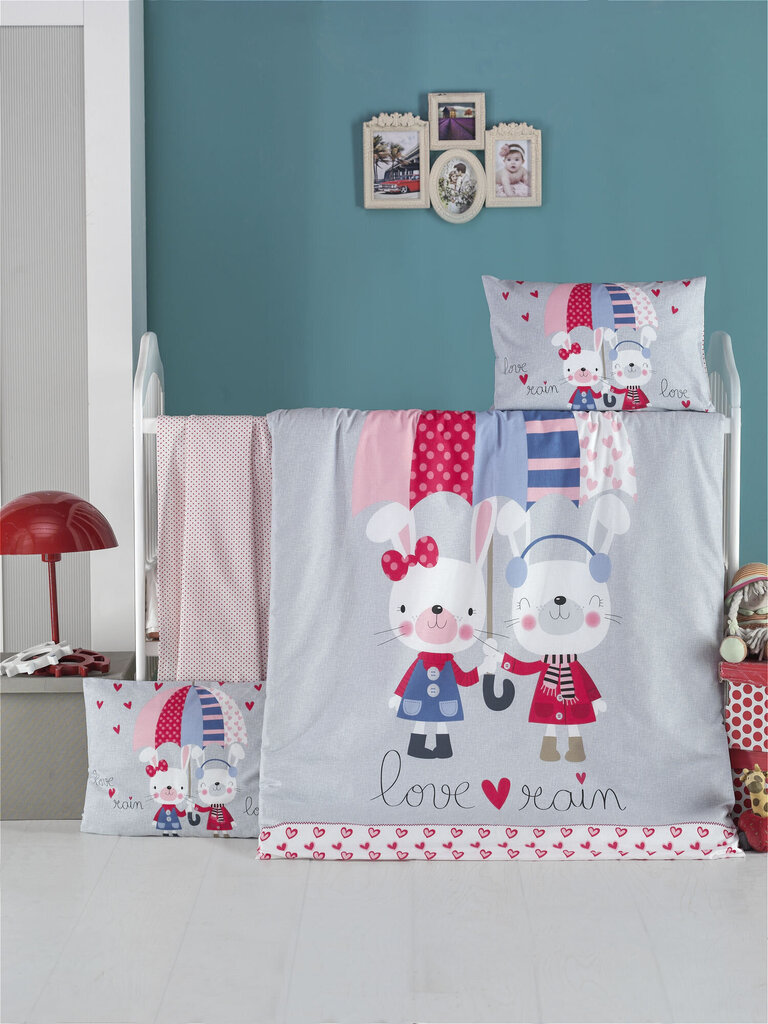 Laste voodipesukomplekt Love Rain, 4-osaline hind ja info | Beebide ja laste voodipesu | kaup24.ee
