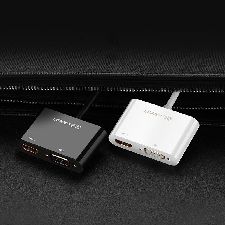 HDMI kaabel Ugreen / VGA - mini DisplayPort adapter 4K@30 Hz Full HD 1080p, valge (MD108 10427) hind ja info | USB jagajad, adapterid | kaup24.ee