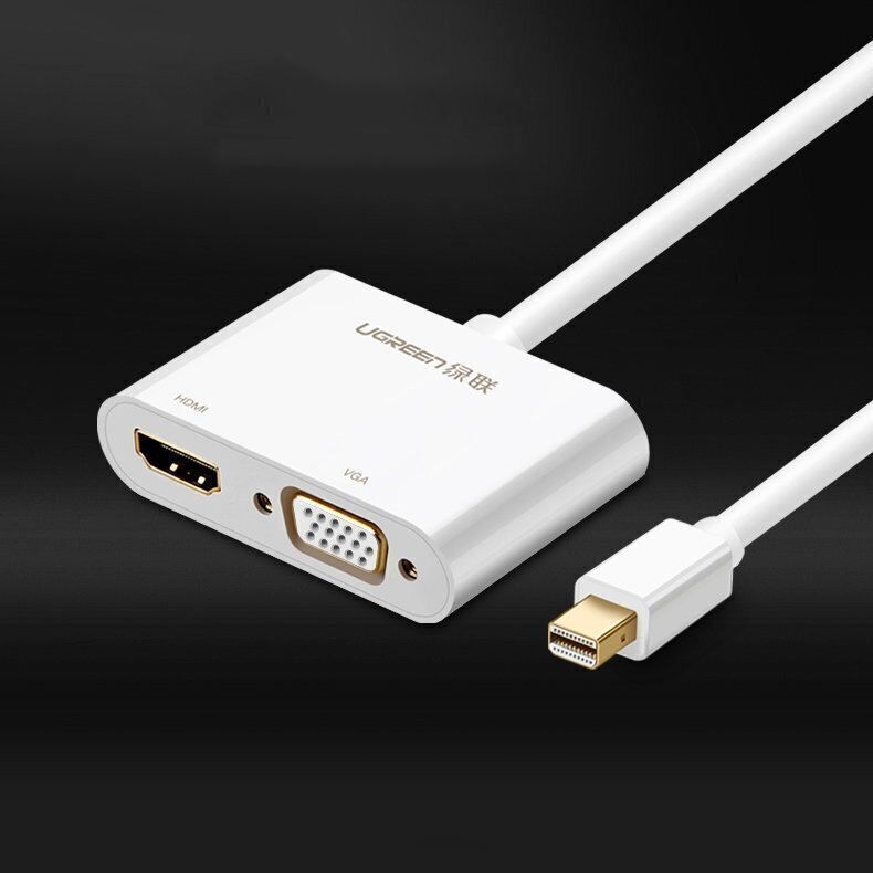 HDMI kaabel Ugreen / VGA - mini DisplayPort adapter 4K@30 Hz Full HD 1080p, valge (MD108 10427) hind ja info | USB jagajad, adapterid | kaup24.ee