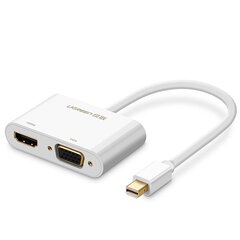 HDMI kaabel Ugreen / VGA - mini DisplayPort adapter 4K@30 Hz Full HD 1080p, valge (MD108 10427) hind ja info | USB jagajad, adapterid | kaup24.ee