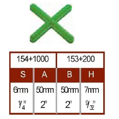 Ristid plaadivuukide jaoks, 6 mm, (200 tk) цена и информация | Seinaplaadid | kaup24.ee