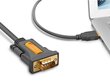 Kaabliadapter Ugreen USB - RS-232 (male), 2 m, must (CR104 20222) цена и информация | Kaablid ja juhtmed | kaup24.ee