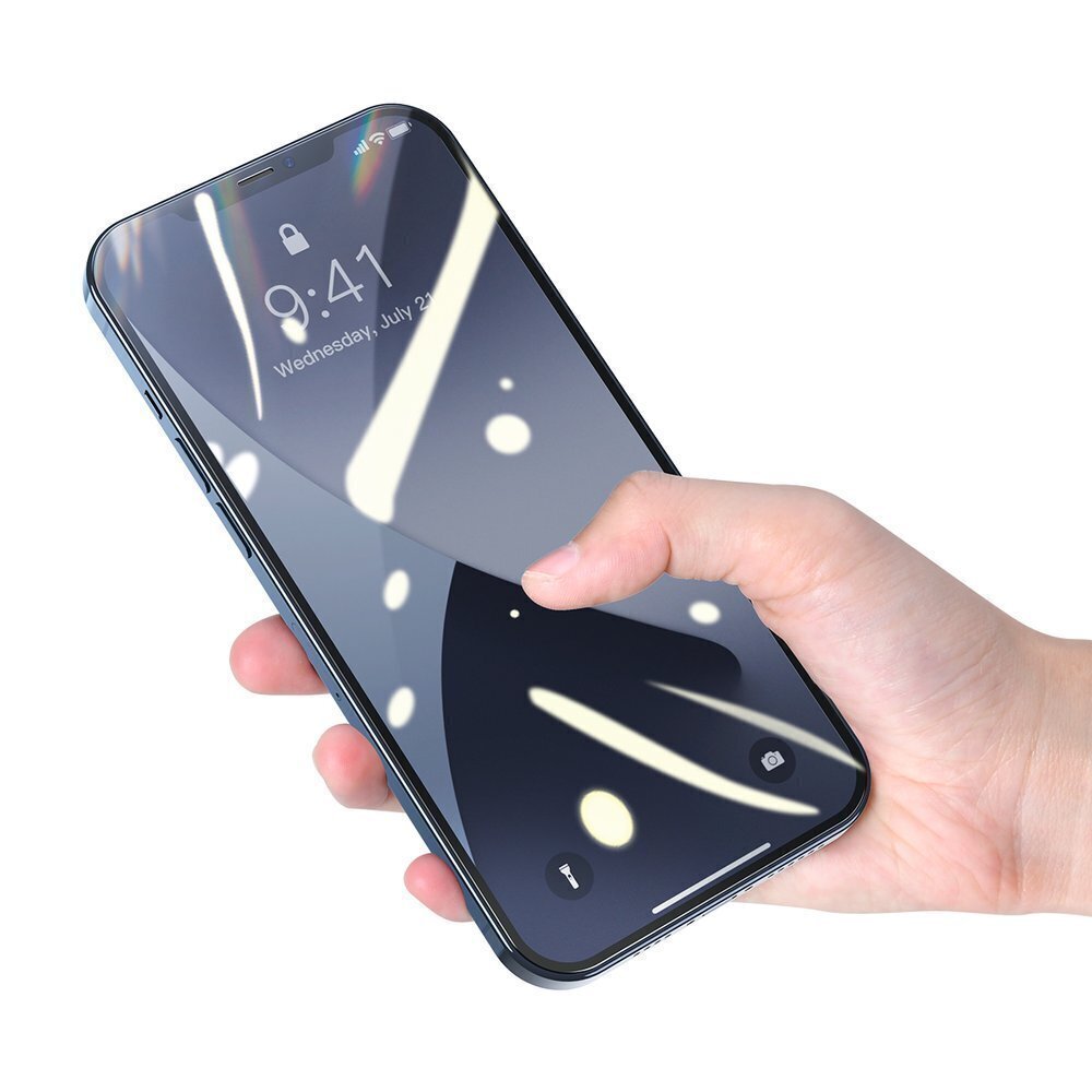 Kaitseklaas Baseus 2x Full screen 0,25 mm tempered glass with a frame telefonile iPhone 12 mini hind ja info | Ekraani kaitsekiled | kaup24.ee