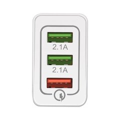 Адаптер для быстрой зарядки Wozinsky Quick Charge QC 3.0 3x USB 30W, белый (WWC-01) цена и информация | Зарядные устройства для телефонов | kaup24.ee