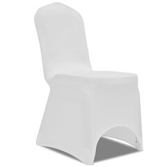 Упругие чехлы для стульев, 4 шт., белого цвета цена и информация | Чехлы для мебели | kaup24.ee
