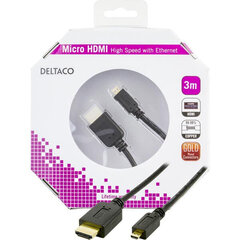 Deltaco HDMI-1033, HDMI-A/Micro HDMI, 3 м цена и информация | Кабели и провода | kaup24.ee