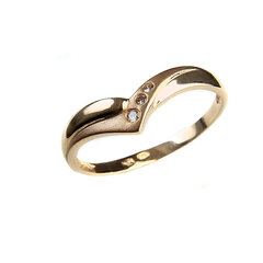 Золотое кольцо с бриллиантами DIA, 17 мм цена и информация | Кольца | kaup24.ee