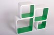 Riiulite komplekt Cube LO02, valge/roheline hind ja info | Riiulid | kaup24.ee