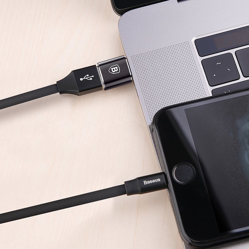 Baseuse USB-C-tüüpi USB-adapter 2.4A (must) цена и информация | Mobiiltelefonide kaablid | kaup24.ee