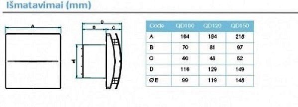Vannitoa tõmbeventilaator AERAULIQA QD100 цена и информация | Vannitoa ventilaatorid | kaup24.ee