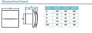 Вытяжной вентилятор AERAULIQA QD120HT BB цена и информация | Vannitoa ventilaatorid | kaup24.ee