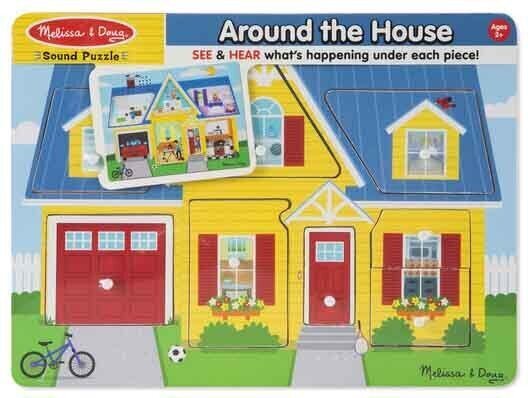 Puidust pusle helidega MELISSA & DOUG House hind ja info | Imikute mänguasjad | kaup24.ee