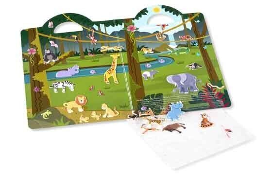 Korduvkasutatavate kleebiste komplekt MELISSA & DOUG Safari hind ja info | Arendavad mänguasjad | kaup24.ee