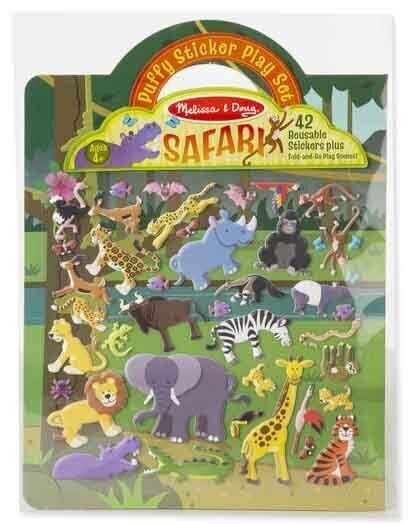 Korduvkasutatavate kleebiste komplekt MELISSA & DOUG Safari hind ja info | Arendavad mänguasjad | kaup24.ee