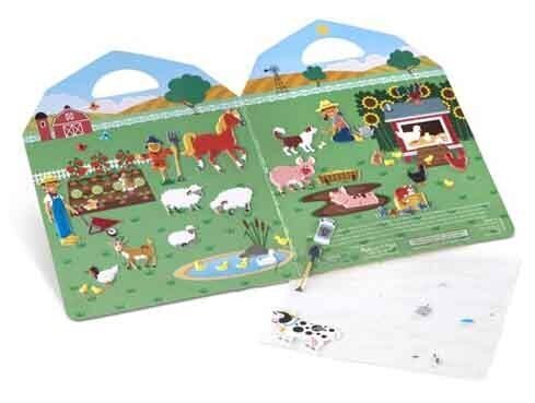 Korduvkasutatav kleebiskomplekt MELISSA & DOUG Farm hind ja info | Arendavad mänguasjad | kaup24.ee