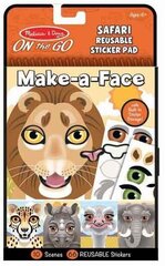 Korduvkasutatavate kleebiste komplekt MELISSA & DOUG Make a Face \ "Safaris \" цена и информация | Развивающие игрушки и игры | kaup24.ee