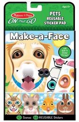 Korduvkasutatavate kleebiste komplekt MELISSA & DOUG Make a Face \ "Pets" цена и информация | Развивающие игрушки и игры | kaup24.ee