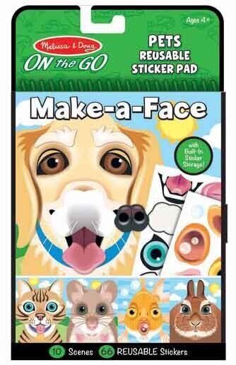 Korduvkasutatavate kleebiste komplekt MELISSA & DOUG Make a Face \ "Pets" цена и информация | Arendavad mänguasjad | kaup24.ee