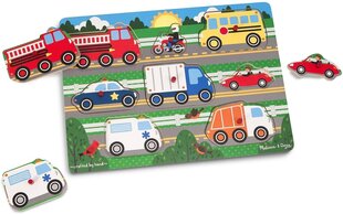 Puidust pusle MELISSA & DOUG Transport цена и информация | Развивающие игрушки и игры | kaup24.ee