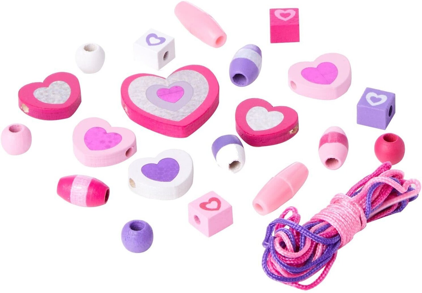 Puidust helmestega augustamiskomplekt MELISSA & DOUG Vilkuv süda hind ja info | Tüdrukute mänguasjad | kaup24.ee