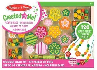 Puidust helmeste augustuskomplekt MELISSA & DOUG Flower power цена и информация | MUST Металлическая бутылочка с Ярким рисунком (без BPA) (500ml) для мальчиков от 3+ лет Серая с Машинкой | kaup24.ee