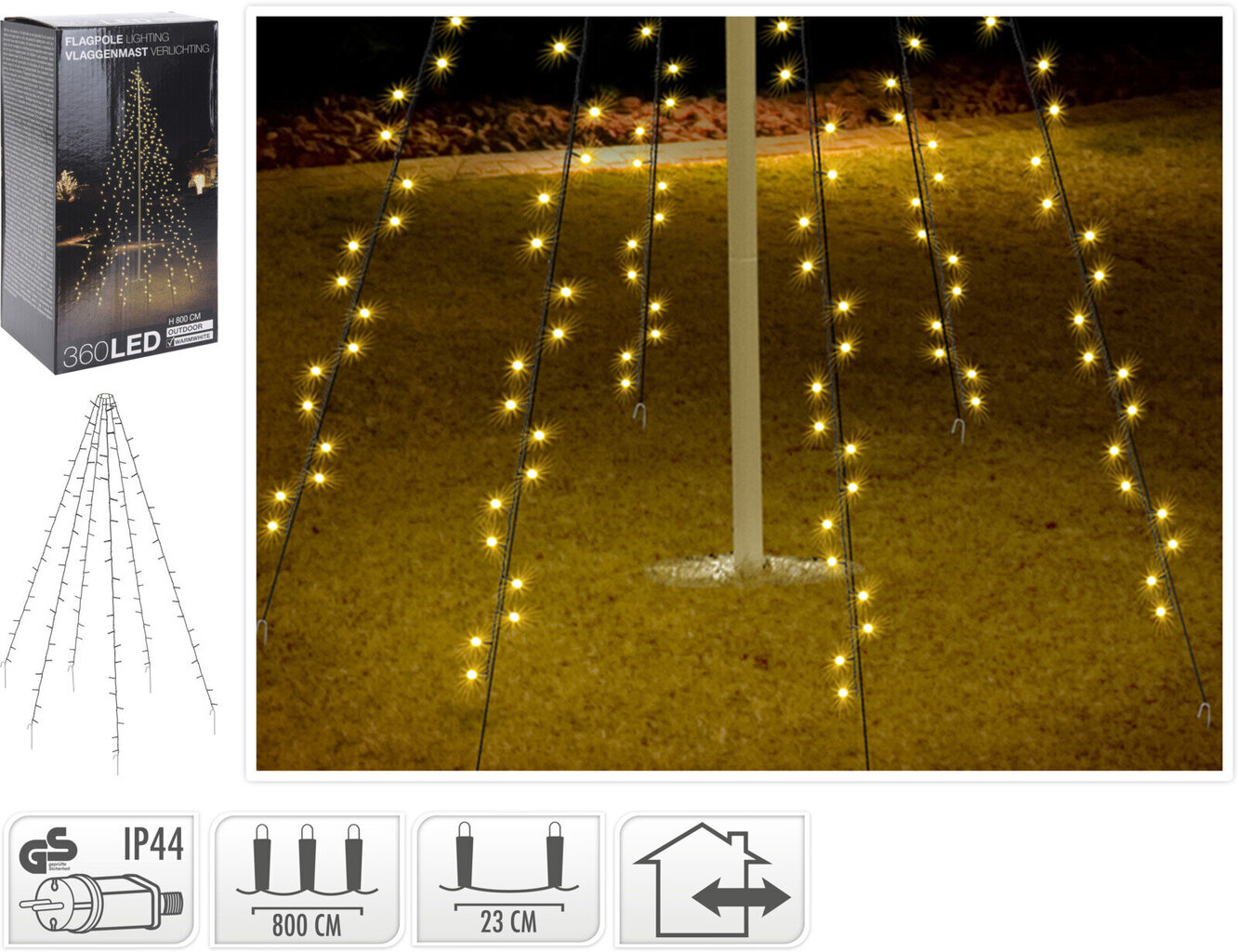 Tuled lipumasti kaunistamiseks, 360 LED цена и информация | Jõulutuled | kaup24.ee