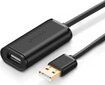 USB 2.0 pikenduskaabel UGREEN US121, aktiivne, 5 m, must цена и информация | Mobiiltelefonide kaablid | kaup24.ee