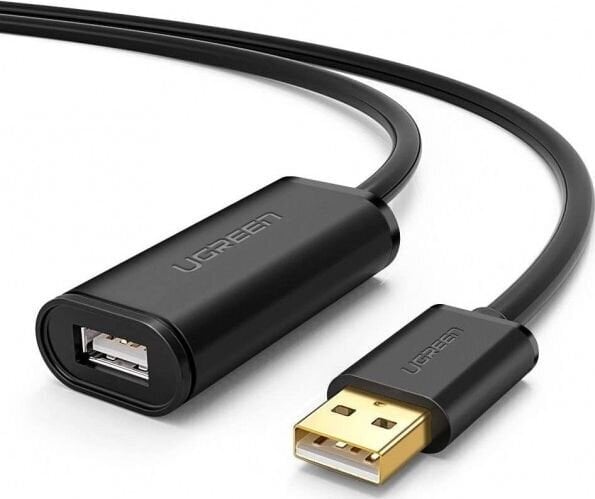 USB 2.0 pikenduskaabel UGREEN US121, aktiivne, 15 m, must hind ja info | Mobiiltelefonide kaablid | kaup24.ee