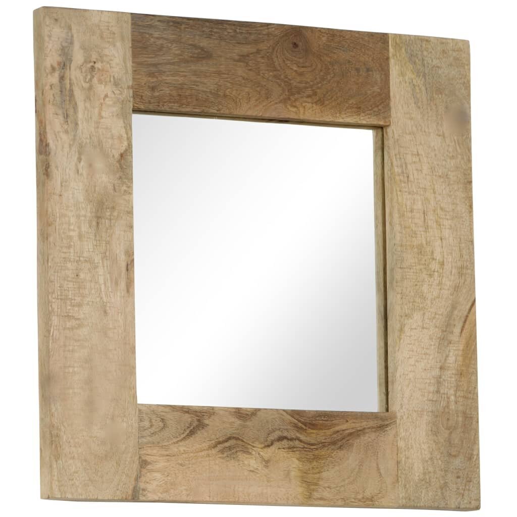vidaXL peegel, tugev mangopuit, 50 x 50 cm hind ja info | Peeglid | kaup24.ee